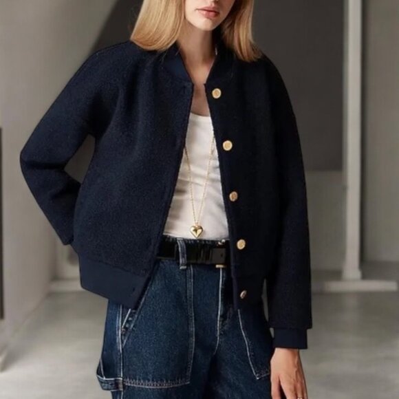 J. Crew Bouclé flight jacket XS - Picture 1 of 11